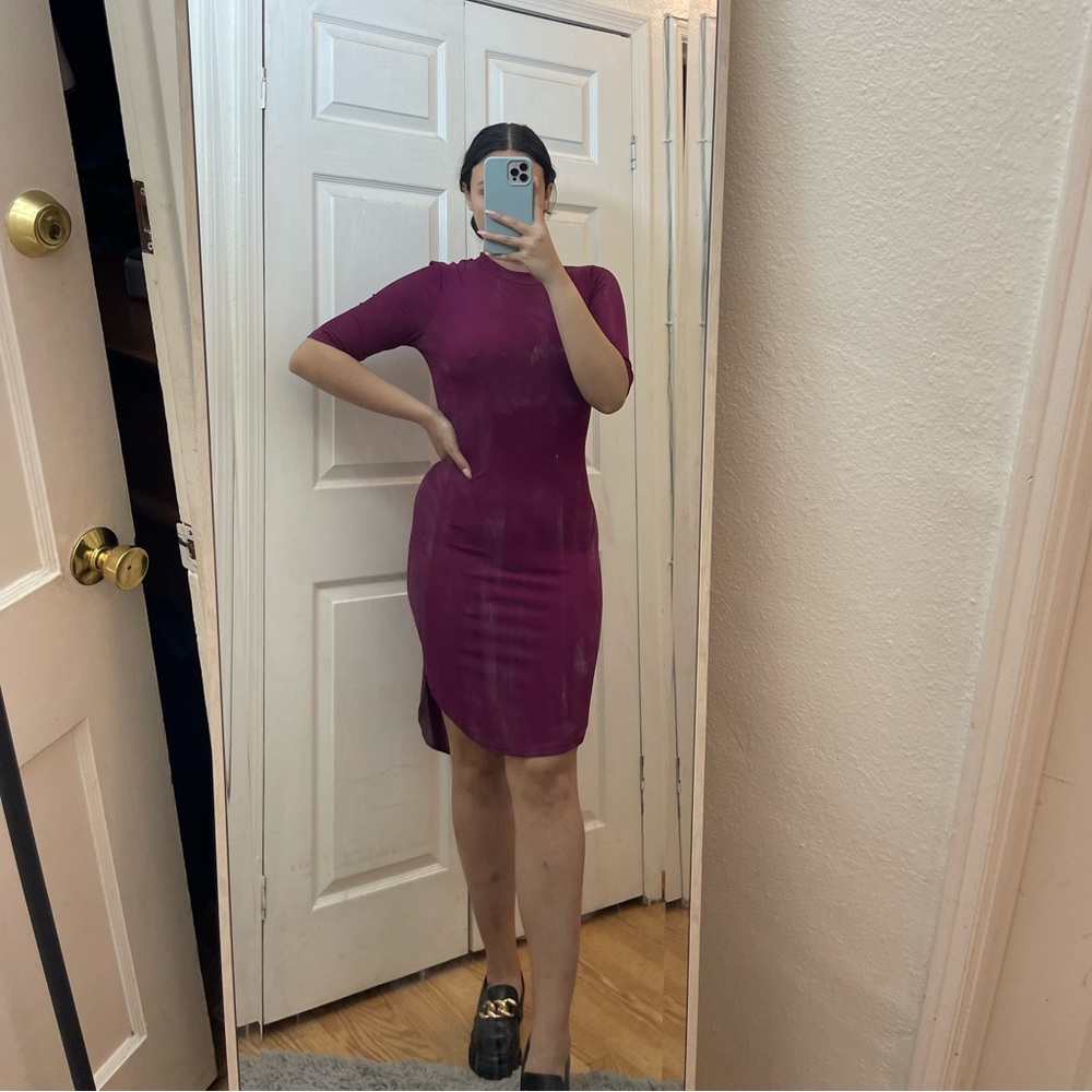Pink Bodycon Midi Dress